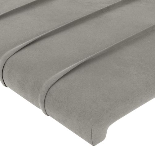 Tête De Lit Avec Oreilles Gris Clair 93x16x118/128 Cm Velours