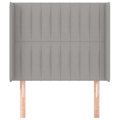 Tête De Lit Avec Oreilles Gris Clair 93x16x118/128 Cm Tissu