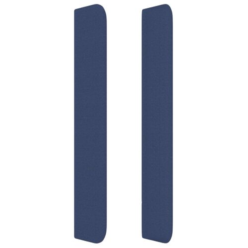 Tête De Lit Avec Oreilles Bleu 163x16x118/128 Cm Tissu
