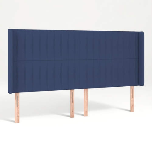 Tête De Lit Avec Oreilles Bleu 163x16x118/128 Cm Tissu