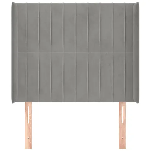Tête De Lit Avec Oreilles Gris Clair 93x16x118/128 Cm Velours