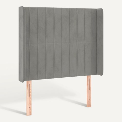 Tête De Lit Avec Oreilles Gris Clair 93x16x118/128 Cm Velours