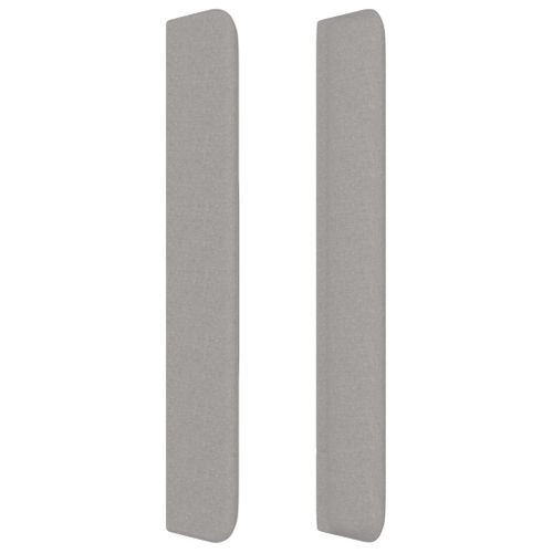 Tête De Lit Avec Oreilles Gris Clair 103x16x118/128 Cm Tissu