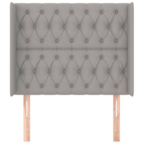 Tête De Lit Avec Oreilles Gris Clair 103x16x118/128 Cm Tissu