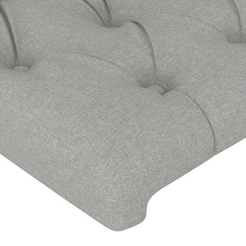 Tête De Lit Avec Oreilles Gris Clair 103x16x118/128 Cm Tissu