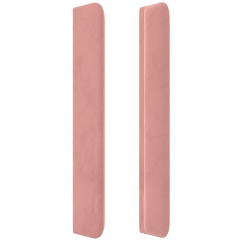 Tête De Lit Avec Oreilles Rose 103x16x118/128 Cm Velours