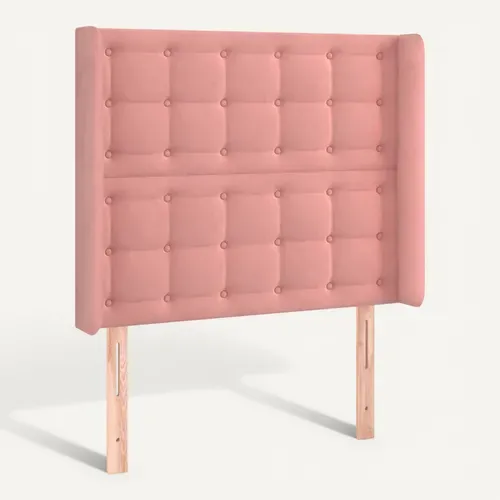Tête De Lit Avec Oreilles Rose 103x16x118/128 Cm Velours