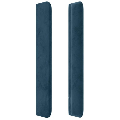 Tête De Lit Avec Oreilles Bleu Foncé 203x16x118/128 Cm Velours