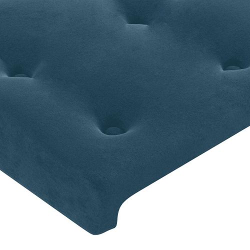 Tête De Lit Avec Oreilles Bleu Foncé 203x16x118/128 Cm Velours