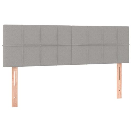 Tête De Lit à LED Gris Clair 144x5x78/88 Cm Tissu