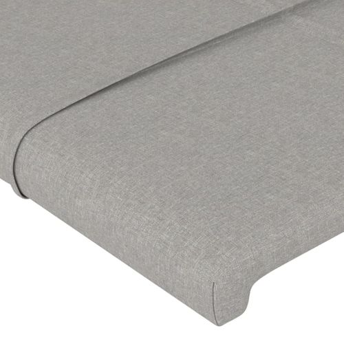 Tête De Lit à LED Gris Clair 144x5x78/88 Cm Tissu