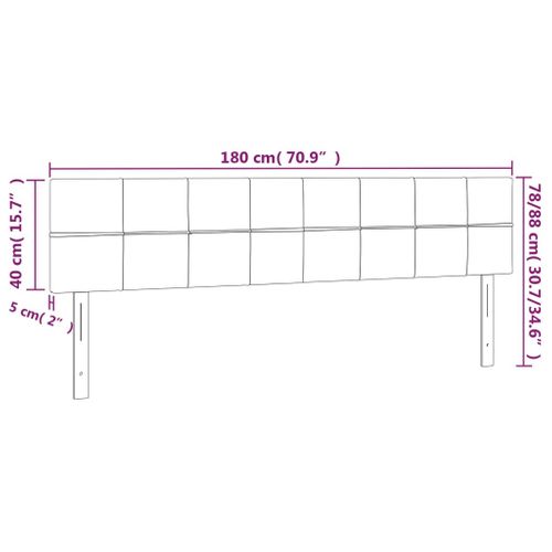 Tête De Lit à LED Gris Foncé 180x5x78/88 Cm Tissu