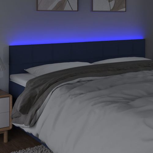 Tête De Lit À LED Bleu 180x5x78/88 Cm Tissu