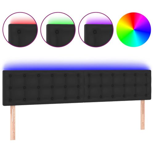 Tête De Lit à LED Noir 200x5x78/88 Cm Simili