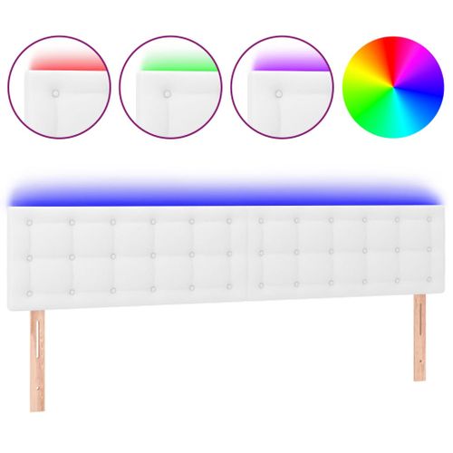 Tête De Lit à LED Blanc 200x5x78/88 Cm Simili