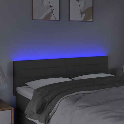 Tête De Lit LED Tissu Respirant Design Moderne Rembourrage De Lit 144x5x78/88 Cm Tissu