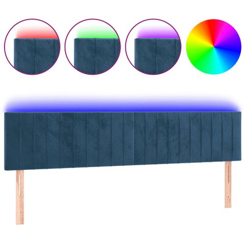 Tête De Lit À LED Bleu Foncé 180x5x78/88 Cm Velours