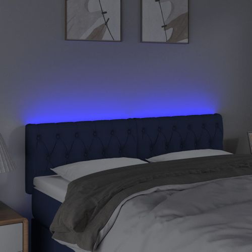 Tête De Lit À LED Bleu 160x7x78/88 Cm Tissu