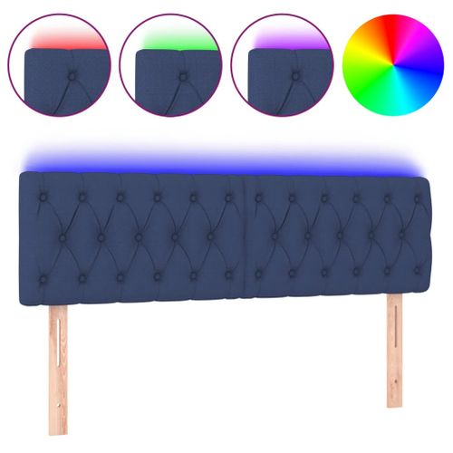 Tête De Lit À LED Bleu 160x7x78/88 Cm Tissu
