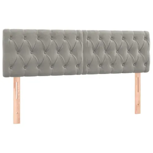 Tête De Lit à LED Gris Clair 160x7x78/88 Cm Velours