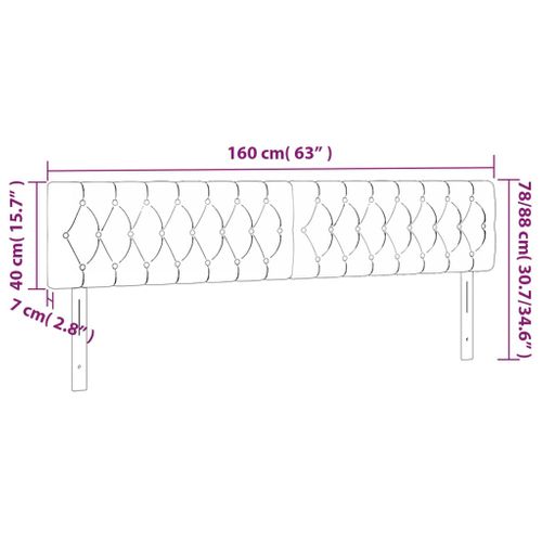 Tête De Lit à LED Gris Foncé 160x7x78/88 Cm Velours