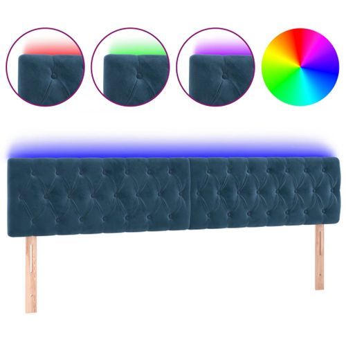 Tête De Lit À LED Bleu Foncé 200x7x78/88 Cm Velours