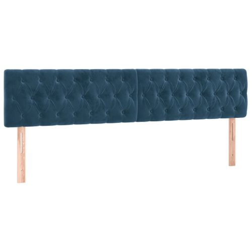 Tête De Lit À LED Bleu Foncé 200x7x78/88 Cm Velours