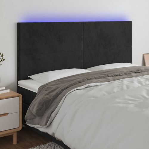 Tête De Lit à LED Noir 160x5x118/128 Cm Velours
