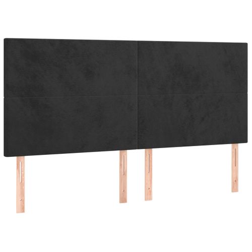 Tête De Lit à LED Noir 160x5x118/128 Cm Velours