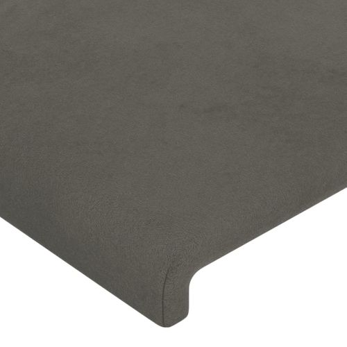 Tête De Lit à LED Gris Foncé 180x5x118/128 Cm Velours