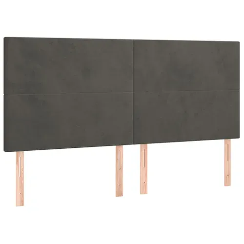 Tête De Lit à LED Gris Foncé 180x5x118/128 Cm Velours