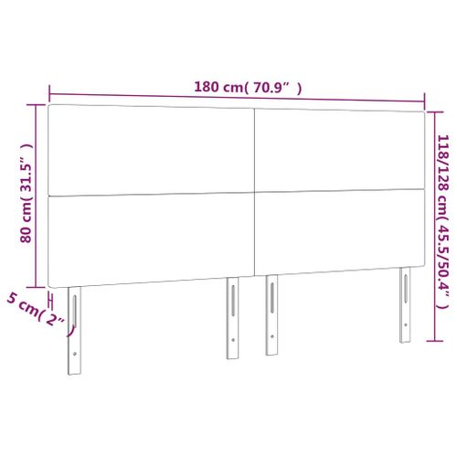 Tête De Lit à LED Blanc 180x5x118/128 Cm Simili