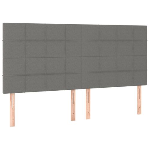 Tête De Lit à LED Gris Foncé 160x5x118/128 Cm Tissu