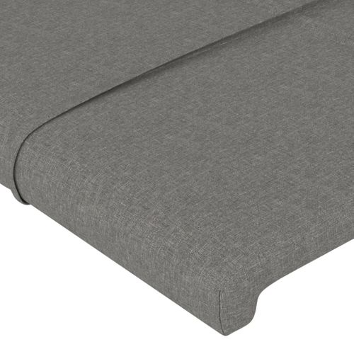Tête De Lit à LED Gris Foncé 160x5x118/128 Cm Tissu