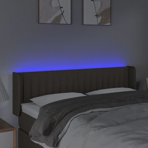 Tête De Lit À LED Taupe 147x16x78/88 Cm Tissu