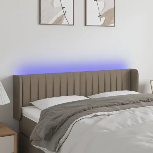 Tête De Lit À LED Taupe 147x16x78/88 Cm Tissu