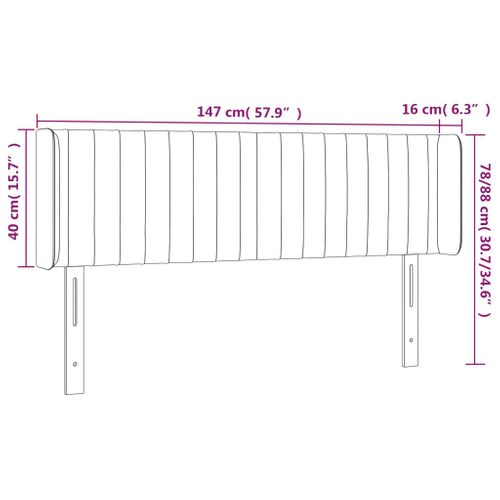 Tête De Lit À LED Taupe 147x16x78/88 Cm Tissu