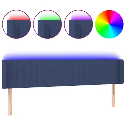 Tête De Lit À LED Bleu 183x16x78/88 Cm Tissu
