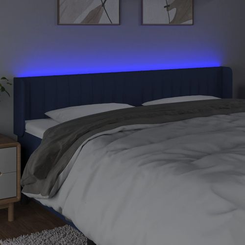 Tête De Lit À LED Bleu 183x16x78/88 Cm Tissu