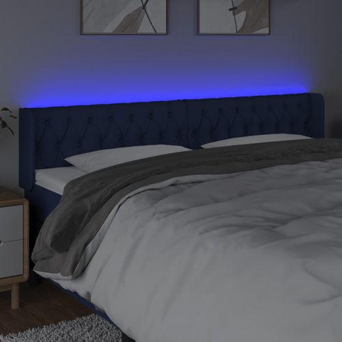 Tête De Lit À LED Bleu 203x16x78/88 Cm Tissu