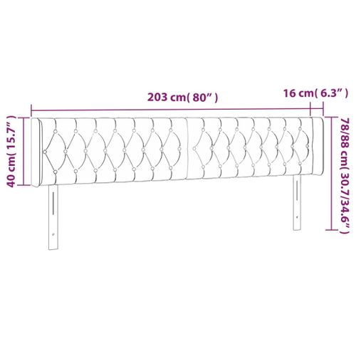 Tête De Lit À LED Bleu 203x16x78/88 Cm Tissu