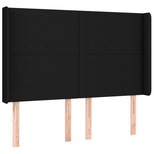 Tête De Lit À LED Noir 147x16x118/128 Cm Tissu