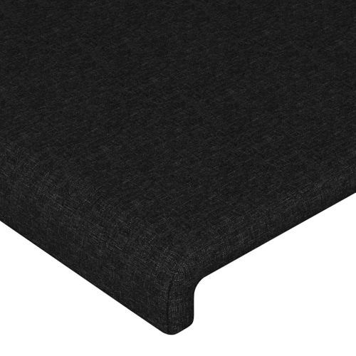 Tête De Lit À LED Noir 147x16x118/128 Cm Tissu