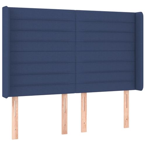 Tête De Lit À LED Bleu 147x16x118/128 Cm Tissu