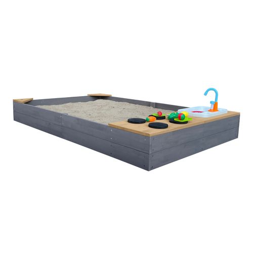 Kelly Bac à Sable En Bois Avec Banc Et Jeux De Cuisine Avec Évier