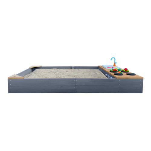 Kelly Bac à Sable En Bois Avec Banc Et Jeux De Cuisine Avec Évier