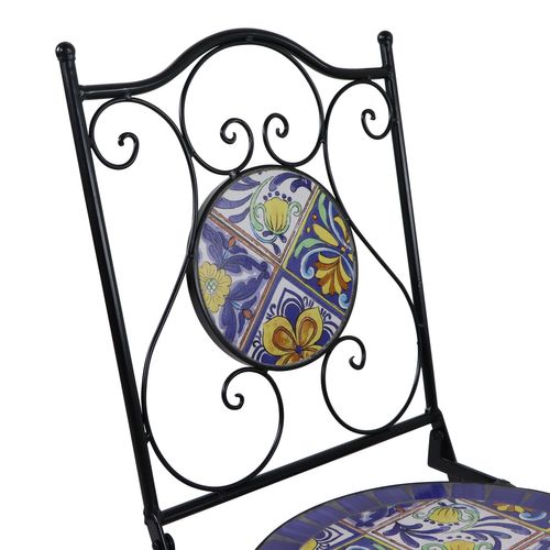 Amélie Table Et Chaise Bistrot, 2 Chaises 1 Table,  Ensemble Bistro Extérieur Mosaique