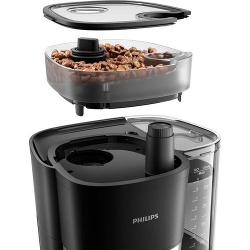 Cafetière Filtre avec broyeur 1.2l 1000w Noir - HD7888.01