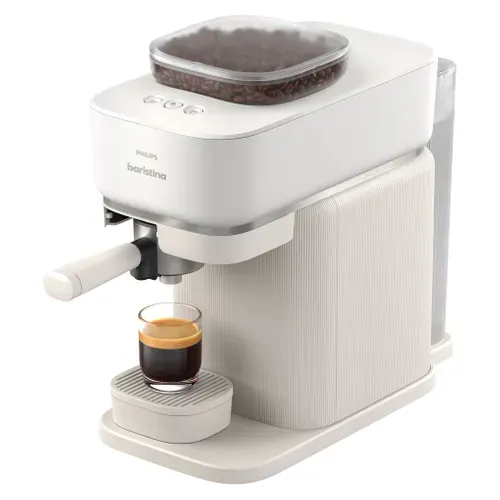 Espresso avec broyeur PHILIPS BAR300/00 Baristina Blanc vue de profil