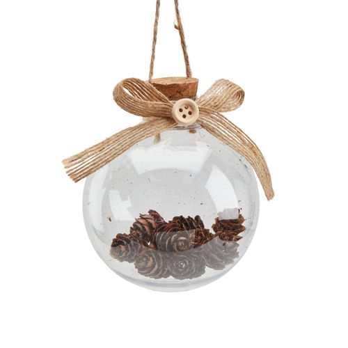 Boule fleurs séchées Ø 8 cm  Transparent